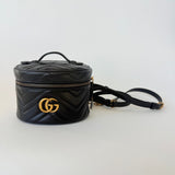 Gucci Leather Mini Marmont Vanity Backpack Black Pre-owned
