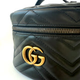 Gucci Leather Mini Marmont Vanity Backpack Black Pre-owned