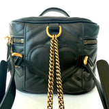 Gucci Leather Mini Marmont Vanity Backpack Black Pre-owned