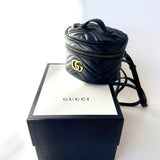 Gucci Leather Mini Marmont Vanity Backpack Black Pre-owned
