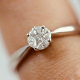 Daphne - 14KT White Gold Cluster Diamond Ring