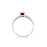 Pentas - 14KT White Gold Trilliant Garnet Ring