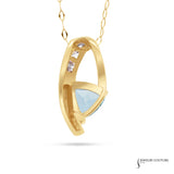 Flexuosa - 14KT Yellow Gold Trillion-Cut Aquamarine and Diamond Pendant
