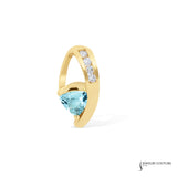 Flexuosa - 14KT Yellow Gold Trillion-Cut Aquamarine and Diamond Pendant