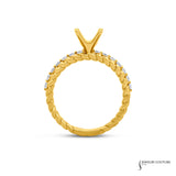 Marigold - 18KT Yellow Gold Round Semi-Mount Engagement Ring