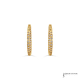 Weigela - 14KT Yellow Gold Lab Grown Diamond Hoop Earrings