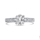 Crown - 18KT White Gold Round Channel Set Semi-Mount Engagement Ring