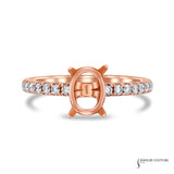 Poppy - 14KT Rose Gold Oval Semi-Mount Engagement Ring