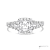 Holly - 14KT White Gold Princess Semi-Mount Engagement Ring