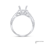 Holly - 14KT White Gold Princess Semi-Mount Engagement Ring
