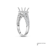 Holly - 14KT White Gold Princess Semi-Mount Engagement Ring
