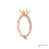 Poppy - 14KT Rose Gold Oval Semi-Mount Engagement Ring
