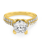 18KT Yellow Gold Michael M Engagement Ring with Dazzling Pave Diamonds – Size 6.5