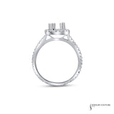 Blossom - 18KT White Gold Semi-Mount Diamonds Elegant