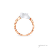 Rose - 18KT Rose Gold and White Gold Round Rose Semi-Mount Engagement Ring