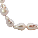 14K White Gold Baroque Pearl Necklace – 18" Cultured Pearls with Filigree Clasp