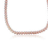 Sterling Silver Freshwater Pink Pearl Necklace – 18” Toggle Clasp – Hand-Strung Jewelry