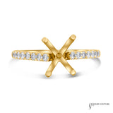 Luna - 14KT White Gold and Yellow Gold Semi-Mount Engagement Ring