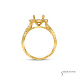 Clementine - 18KT Yellow Gold Cushion Semi-Mount Engagement Ring
