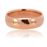 Hammered finish Men's Wedding Band 14KT Rose Gold