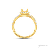 Hazel - 18KT Yellow Gold Double Band Semi-Mount Engagement Ring