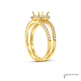 Hazel - 18KT Yellow Gold Double Band Semi-Mount Engagement Ring