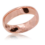 Hammered finish Men's Wedding Band 14KT Rose Gold
