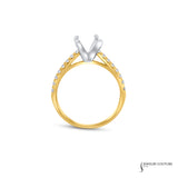 Luna - 14KT White Gold and Yellow Gold Semi-Mount Engagement Ring