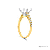Luna - 14KT White Gold and Yellow Gold Semi-Mount Engagement Ring