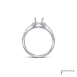 Aspen - 18KT White Gold Halo Semi-Mount Engagement Ring