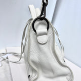 BALENCIAGA  Veau Soyeux Perforated Blackout Hardware S City White Motocross Perforated Bag