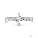 Vintage Twist - 18KT White Gold Twisted Prong Semi-Mount Engagement Ring