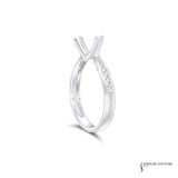 Vintage Twist - 18KT White Gold Twisted Prong Semi-Mount Engagement Ring