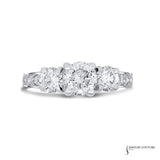 Snowdrop - 14KT White Gold Round Diamond 3-Stone Engagement Ring
