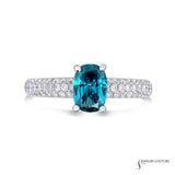 Iris - 14KT White Gold Natural Blue Oval Diamond