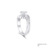 Pilea - 14KT White Gold Round Diamond Engagement Ring