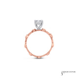 Zinnia - 18KT Rose Gold Round Diamond Engagement Ring