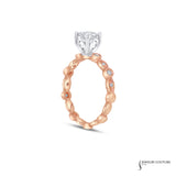 Zinnia - 18KT Rose Gold Round Diamond Engagement Ring