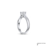 Ivory - 14KT White Gold Round Solitaire Engagement Ring