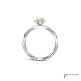 Petunia - 14KT White and Yellow Gold Round Halo Diamond Engagement Ring