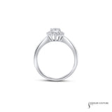 Clematis - 18KT White Gold Round Diamond Engagement Ring