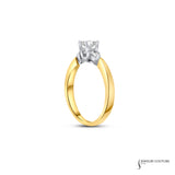 Zinfin - 14KT Yellow Gold Princess Diamond 3-Stone Engagement Ring