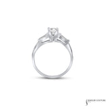 Daffodil - 14KT White Gold Round Diamond Engagement Ring