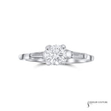 Daffodil - 14KT White Gold Round Diamond Engagement Ring