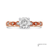 Zinnia - 18KT Rose Gold Round Diamond Engagement Ring