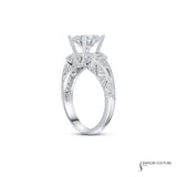 Magnolia - 18KT White Gold Round Diamond Engagement Ring
