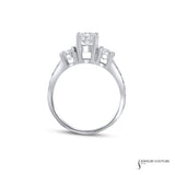 Snowdrop - 14KT White Gold Round Diamond 3-Stone Engagement Ring