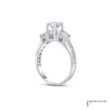 Snowdrop - 14KT White Gold Round Diamond 3-Stone Engagement Ring