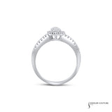 Gardenia - 18KT White Gold Marquise Diamond Engagement Ring