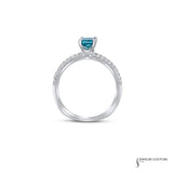 Iris - 14KT White Gold Natural Blue Oval Diamond